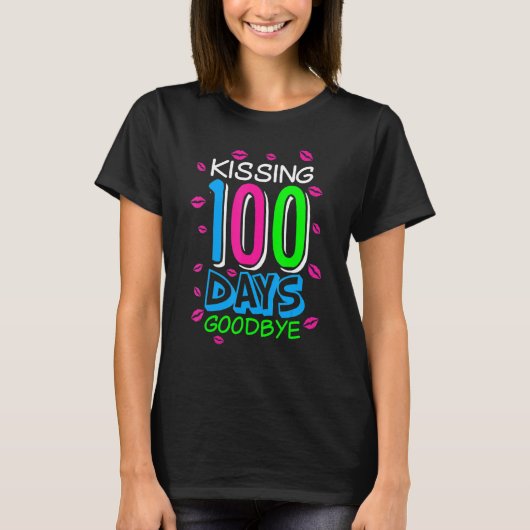100 dagen afscheid Kussen 100ste dag van school on T-shirt (Voorkant)