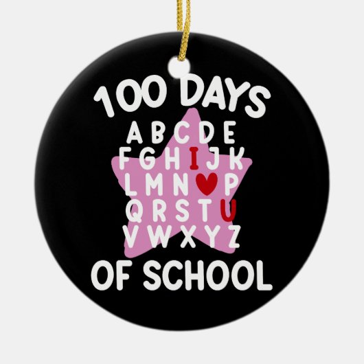 100 dagen alfabet voor school 100ste dag leraar  keramisch ornament (Voorkant)