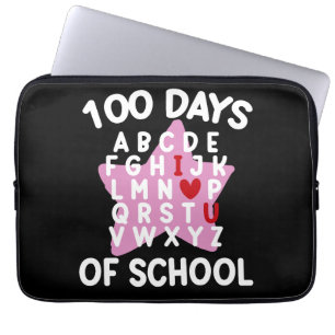 100 dagen alfabet voor school 100ste dag leraar  laptop sleeve