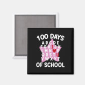 100 dagen alfabet voor school 100ste dag leraar  magneet (Voorkant / Achterkant)