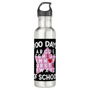100 dagen alfabet voor school 100ste dag leraar  waterfles 