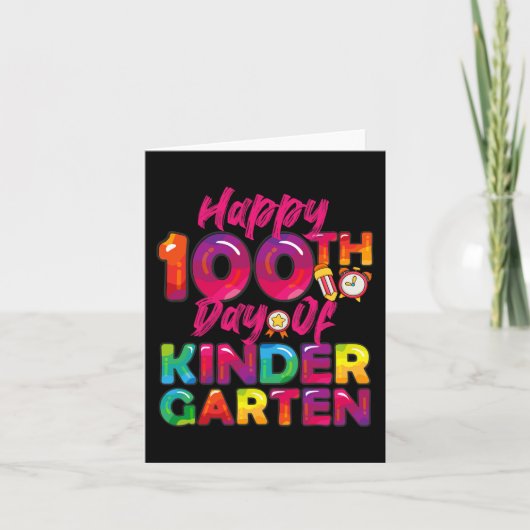 100 dagen alle leerling leraar gelukkig 100e dag v kaart (Voorkant)