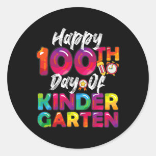 100 dagen alle leerling leraar gelukkig 100e dag v ronde sticker