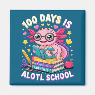 100 dagen Alotl School Lief Kunstwerk Magneet