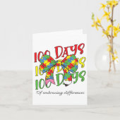 100 dagen autisme omarmen 100e dag schoolpen kaart (Gele Bloem)