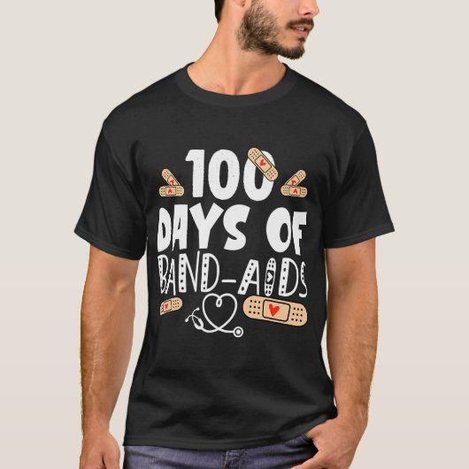 100 dagen band-aids - Schoolverpleegkundige 100 da T-shirt (Voorkant)