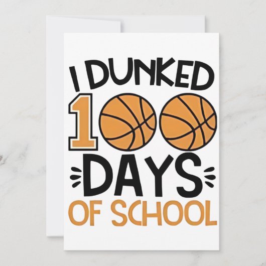 100 dagen basketbalspeler op school kaart (Voorkant)