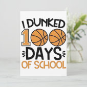100 dagen basketbalspeler op school kaart (Staand voorkant)