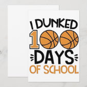 100 dagen basketbalspeler op school kaart (Voorkant / Achterkant)