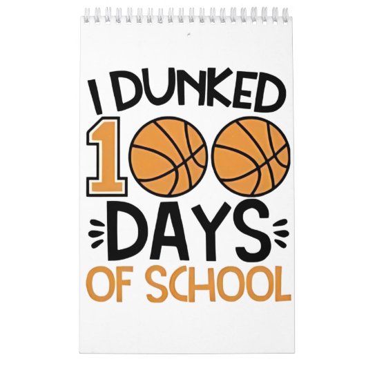 100 dagen basketbalspeler op school kalender (Hoes)