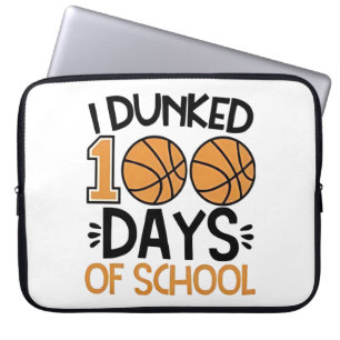 100 dagen basketbalspeler op school laptop sleeve
