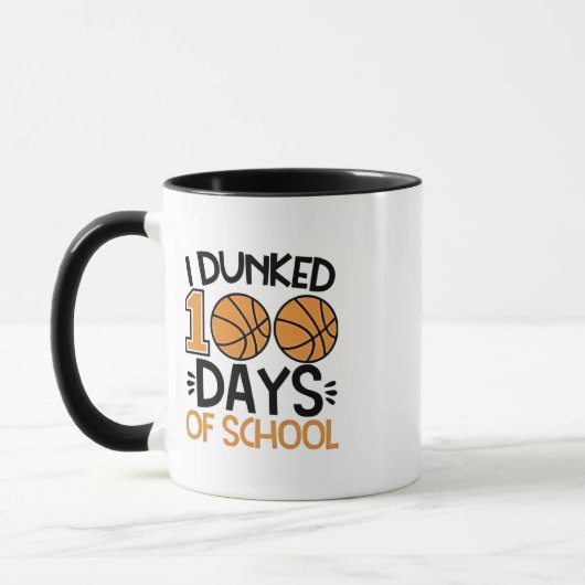 100 dagen basketbalspeler op school mok (Links)