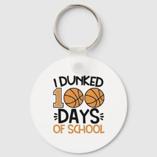 100 dagen basketbalspeler op school sleutelhanger