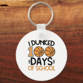 100 dagen basketbalspeler op school sleutelhanger (Voorkant)