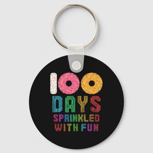 100 dagen bedrukt met 100e feun-schooldag sleutelhanger (Voorkant)
