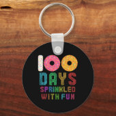 100 dagen bedrukt met 100e feun-schooldag sleutelhanger (Voorkant)