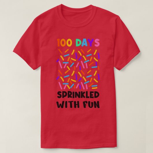 100 dagen bedrukt met vun koeken liefhebbers 100e  t-shirt (Design voorkant)