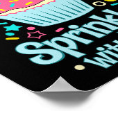 100 dagen besprenkeld met leuke cupcake Shirt Happ Poster (Hoek)