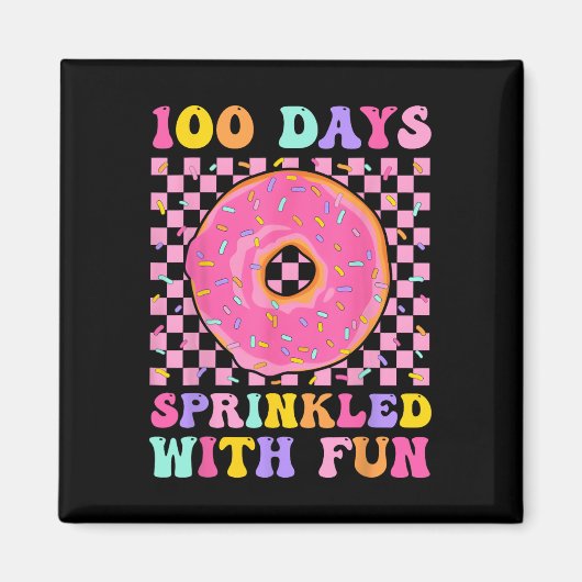 100 dagen besprenkeld met leuke donut 100e dag van magneet (Voorkant)