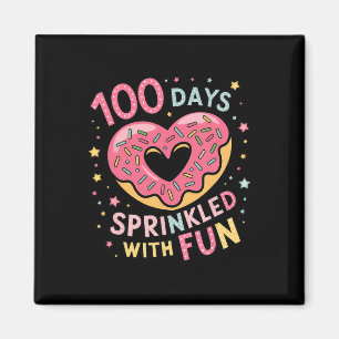 100 dagen besprenkeld met leuke donut hart leraar magneet