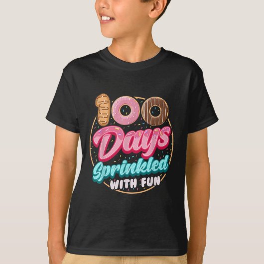 100 dagen besprenkeld met leuke donuts 100e dag va t-shirt (Voorkant)