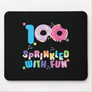 100 dagen besprenkeld met leuke donuts Happy 100th Muismat
