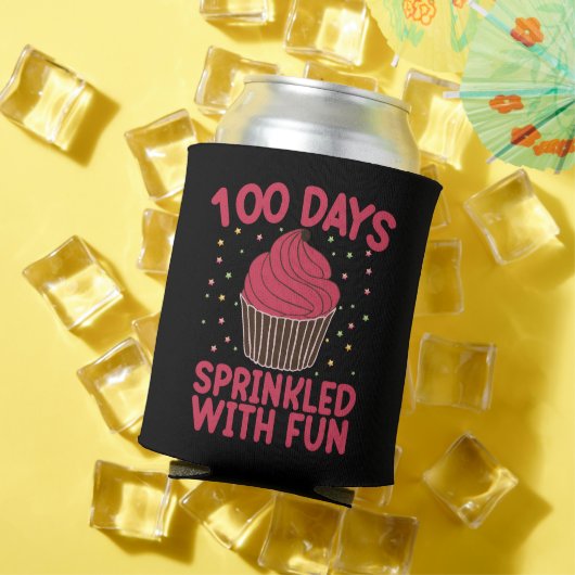 100 dagen bestrooid met leuke cupcake school meisj blikjeskoeler (Insitu Zomer)