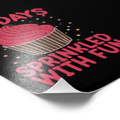 100 dagen bestrooid met leuke cupcake school meisj foto afdruk (Hoek)