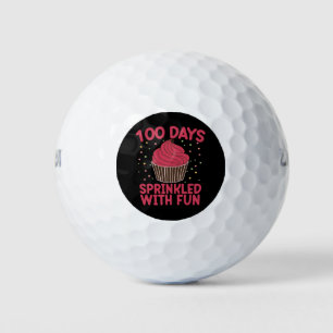 100 dagen bestrooid met leuke cupcake school meisj golfballen