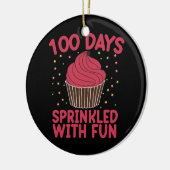 100 dagen bestrooid met leuke cupcake school meisj keramisch ornament (Links)