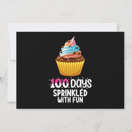 100 dagen bestrooid met leuke cupcake schoolleraar kaart (Voorkant)