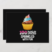 100 dagen bestrooid met leuke cupcake schoolleraar kaart (Voorkant / Achterkant)