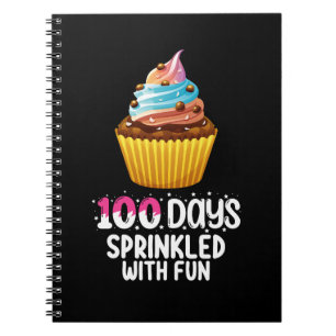 100 dagen bestrooid met leuke cupcake schoolleraar notitieboek