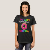 100 dagen bestrooid met leuke donut 100ste dag van t-shirt (Voorkant volledig)