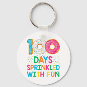 100 dagen bestrooid met leuke donut school leraar sleutelhanger