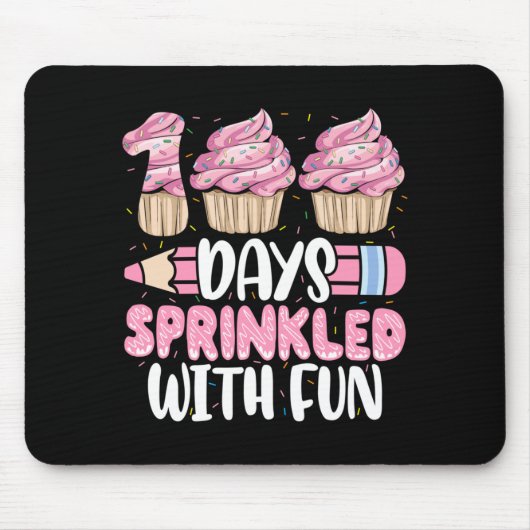 100 dagen bezaaid met leuke cupcake 100e dag van muismat (Voorkant)