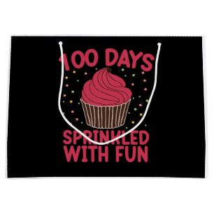 100 Dagen Bezaaid Met Plezier Cupcake Schoolmeisje Groot Cadeauzakje