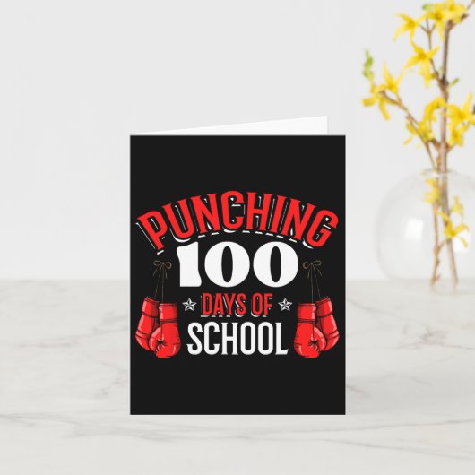 100 dagen bokshandschoenen voor schoolsport S Kaart (Gele Bloem)