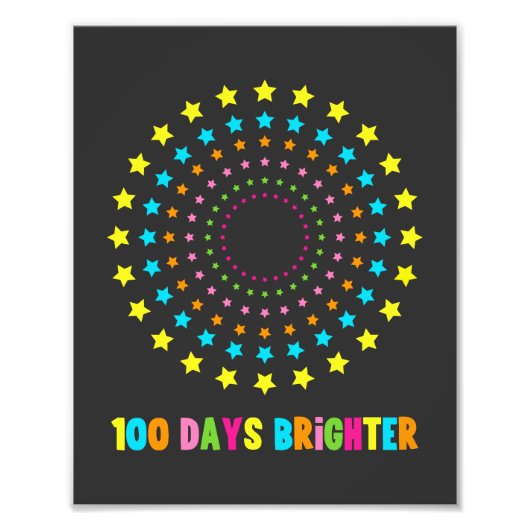 100 dagen Brichter 100e schooldag Foto Afdruk (Voorkant)