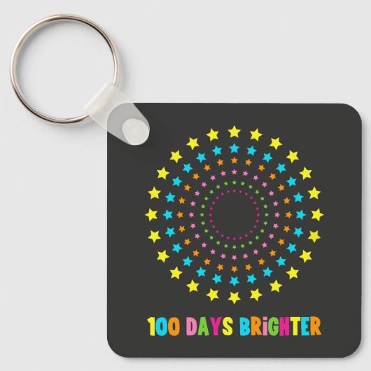 100 dagen Brichter 100e schooldag Sleutelhanger (Voorkant)