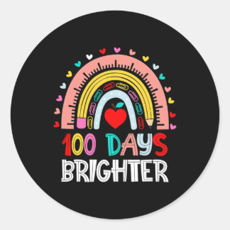 100 dagen Brichtere regenboog 100e dag van de scho Ronde Sticker