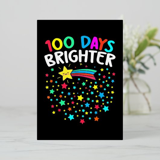 100 dagen Brichtere sterren Folie Feestdagenkaart (Staand Voorkant)
