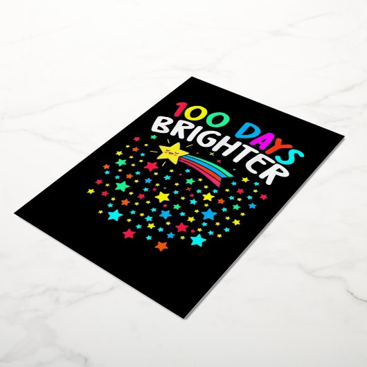 100 dagen Brichtere sterren Folie Feestdagenkaart (Gedraaid)