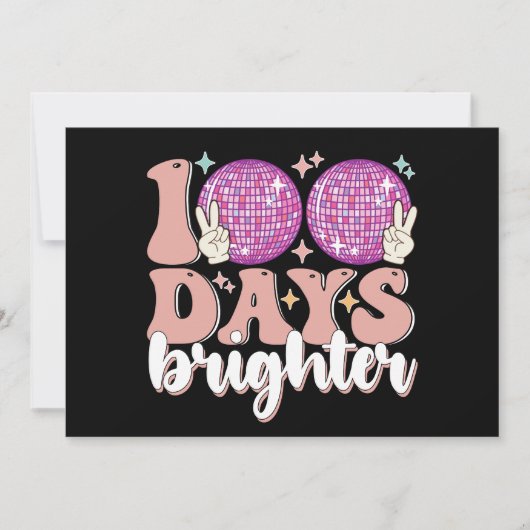 100 dagen Brighter Disco Ball 100th dag van de sch Kaart (Voorkant)