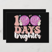 100 dagen Brighter Disco Ball 100th dag van de sch Kaart (Voorkant / Achterkant)