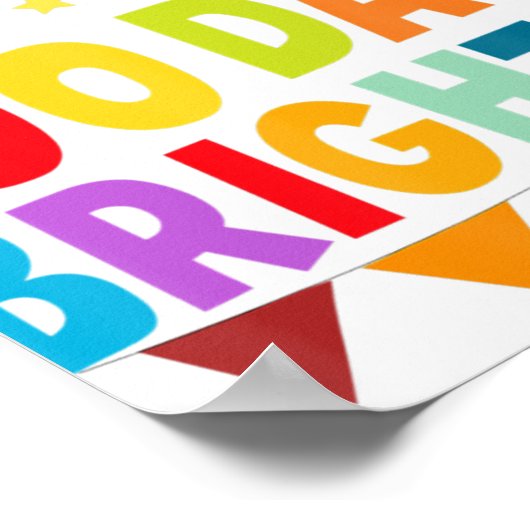 100 dagen Brighter Happy 100 dagen schoolleraar Poster (Hoek)