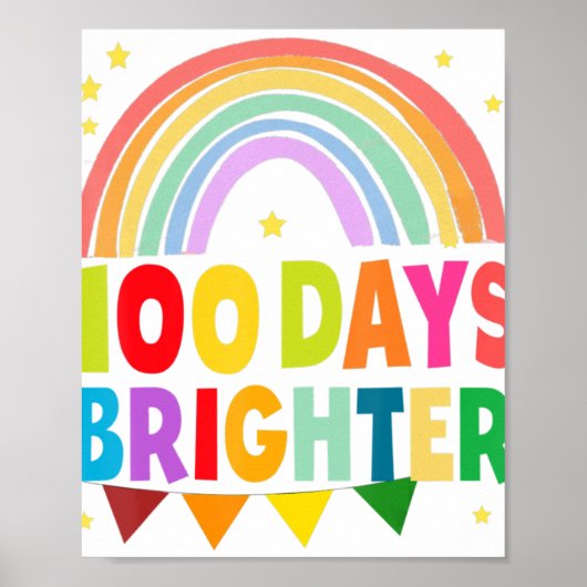 100 dagen Brighter Happy 100 dagen schoolleraar Poster (Voorkant)