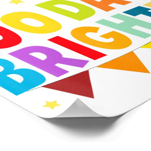 100 dagen Brighter Happy 100 dagen schoolleraar Poster (Hoek)