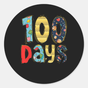 100 dagen Brighter Happy 100th Day of School Teach Ronde Sticker