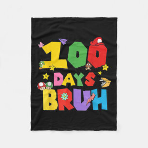 100 dagen Bruh Grappig 100ste schooldag voor kinde Fleece Deken